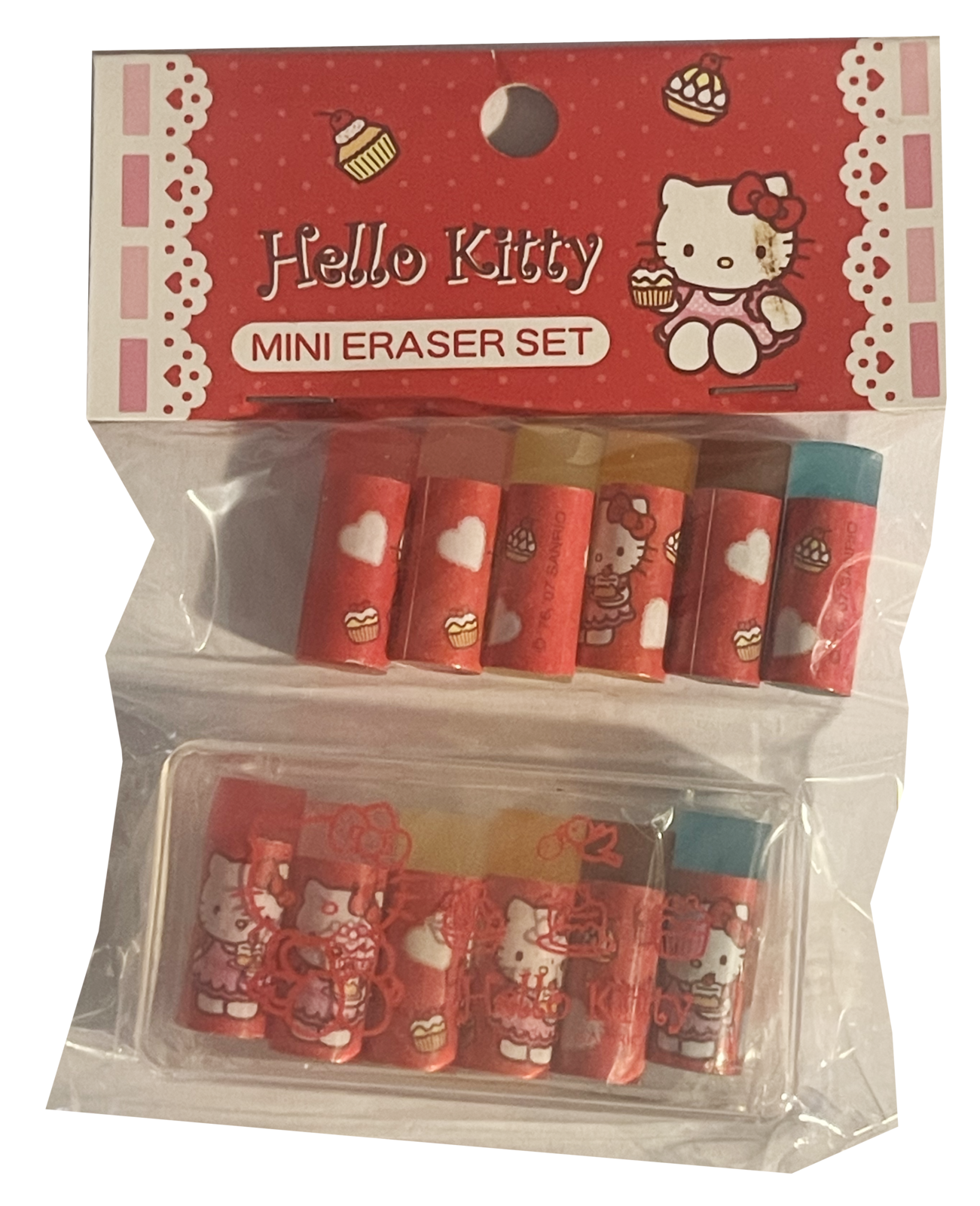 Eraser Hello Kitty Cupcake Mini Set Sanrio USA 2007 School Radiergummi Vintage - $12.99