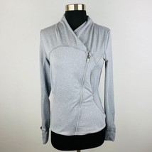 90 Degree By Reflex Gray Womens Small S Athletic Zip Front Mock Neck Jacket - £14.06 GBP