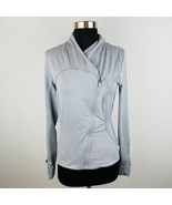 90 Degree By Reflex Gray Womens Small S Athletic Zip Front Mock Neck Jacket - £13.81 GBP