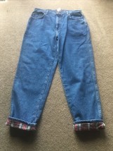 Arizona Loose Fit Flannel Lined Denim Jeans Mens 36 x 30 Baggy 1990s WARM Grunge - £31.14 GBP
