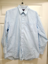 Billy Vince Mens XL 17 - 171/2 36 Blue Cotton Blend Long Sleeve Button U... - $25.60