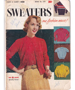 Vintage Coats &amp; Clark Sweater Pattern Magazine Book No. 509 1950&#39;s  - £5.98 GBP