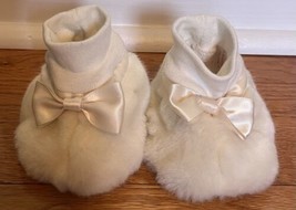 Bearington Baby Booties Plush SOFT Slippers Baby Shower Gift 6-12 months bows - £3.95 GBP