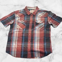 Men&#39;s Levi&#39;s Red | Black | White | Blue Plaid Button Down S/S Shirt - £39.16 GBP