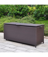 Outdoor Wicker Deck Box: Large Patio Storage, Antirust Aluminum Frame - $5,746.86 MXN
