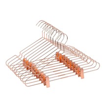 16.5 Adult Shiny Metal Wire Clips Clothes Hangers, 10Pack, Rose Gold Coa... - $53.99