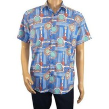 Men's Sports Shirt by MIZUMI Medallion Printed Soft Feel Short Sleeves M646 Blue image 2