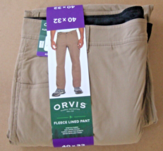 New In Factory Packaging Orvis Men&#39;s Fleece Lined Pant Tan Size 40x32 - £14.15 GBP