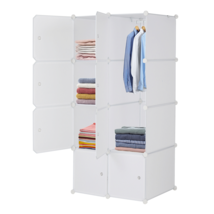 8 Cube Organizer Stackable Plastic Cube Storage Shelves Design Multifunctional M - £82.40 GBP