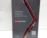 2023 Toyota Highlaner Owners Manual [Paperback] Auto Manuals - $122.49