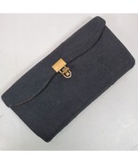 Vintage Mid Century Black Clutch Purse 9x4.5x1 Inch - £19.26 GBP