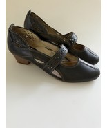 Josef Seibel Tina Women Mary Jane Heel Shoes Size 38 Medium Black Leather - $43.69 CAD