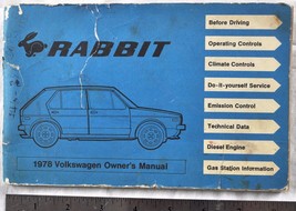 VW Volkswagen Rabbit 1978 Vintage Owners Manual Booklet North America Diesel - £9.87 GBP
