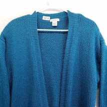 Susann D Sweater Womens Medium Cardigan Blue V Neck Button Front Oversize - £14.20 GBP