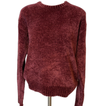 Michael Kors Dark Ruby Chenille Long Sleeve Crew Neck Sweater Size M, NWT - $28.49