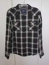 AMERICAN EAGLE OUTFITTERS MEN&#39;S LS PLAID COTTON SHIRT-L VINTAGE FIT-GENT... - $8.59