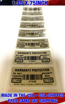100 CHROME TAMPER EVIDENT SECURITY VOID LABELS-WARRANTY PROTECTION BARCODE - £6.97 GBP