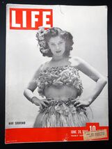 VTG Life Magazine June 28, 1943 Sybil Myersburg War Souvenir Chaplin Nin... - $19.99