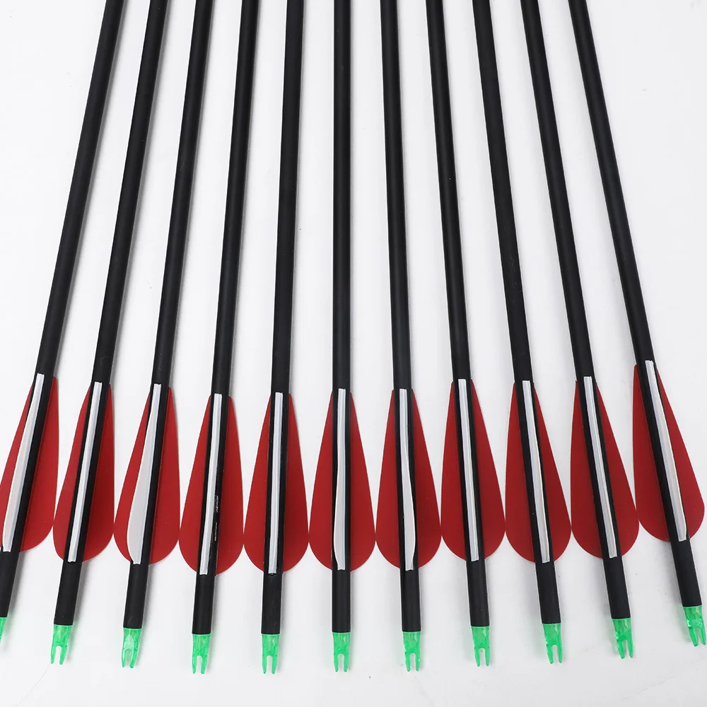 Sporting 12Pcs 30 Inches Carbon Arrow Spine 500 For 40-60LBS Compound/Recurve  L - £32.77 GBP