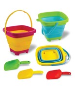3 Pcs Foldable Buckets With 3 Shovels Sand Bucket Water Bucket Sandbox S... - £35.24 GBP