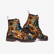 Orange Floral Casual Faux Leather Lightweight Boots - £66.41 GBP