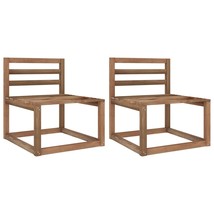 Garden Pallet Middle Sofas 2 pcs Brown Impregnated Pinewood - £42.99 GBP