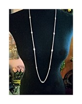 Judith Ripka Vintage & Antique Necklace Cz Stations 36 Inches NWOT - $135.00