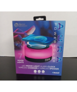 Aura Powerhouse-LED- 7 Mood Lights Alarm Wireless Charger Bluetooth Speaker - $18.70