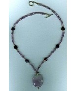 Faceted Oval Brick and Wave Amethyst Drop Necklace with Sterling Toggle ... - €30,40 EUR