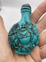 Vintage Dragon Parfum Snuff Bouteille Bleu Sculpté Resin - £50.55 GBP