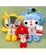 BEIJING 2008 OLYMPICS MASCOT PLUSH LOT BEIBEI BLUE HUANHUAN RED YINGYING... - £17.69 GBP