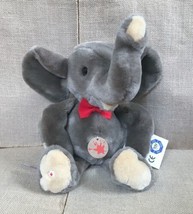 Rare Germany Sigikid Plush Elephant With Red Bow Tie &amp; Rope Tail Stuffed Animal - £55.86 GBP