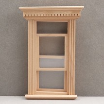 AirAds Dollhouse DIY 1:12 scale Window Frame 2-Panel Window Unfinished Wood - £5.80 GBP