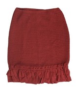 REVOLVE Privacy Please Womens Orange Smocked Mini Skirt Sz XS w/ Ruffle - £19.48 GBP