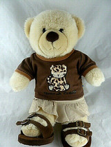 Teddy Bear 16&quot; Plush Build A Bear in Cheetah top beige skirt and brown shoes  - £15.68 GBP