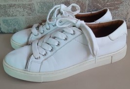 FRYE Moto Low Zipper White Leather Sneakers Size 6.5 M U1 - £31.02 GBP