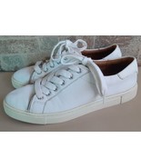 FRYE Moto Low Zipper White Leather Sneakers Size 6.5 M U1 - $39.59