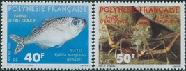 French Polynesia 1990 Sc#532-533,SG582-583 Fresh Water Animals set MLH - $1.92