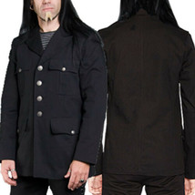 Shrine X Forces Military Mens Long Sleeve Button Up Blazer Jacket Black NEW S-2X - £72.34 GBP
