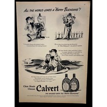 Calvert Whiskey Vintage Print Ad 40s Frog Artist Pagent Queen Happy Blen... - $15.89