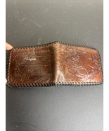 Vintage Hand Tooled Leather Wallet Deer Design Souvenir Virginia Black S... - $48.31 CAD
