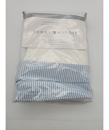 Tommy Hilfiger EURO Pillow Square Sham White Blue Edge Cotton 26&quot; Double... - €21,04 EUR