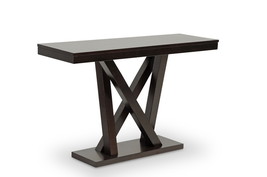 Shadell Dark Brown Modern Sofa Table w/X Style Pedestal - $194.00