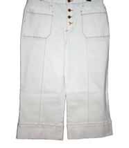 Lola Jeans Womens Capri 12 White Denim Capri High Rise Stretch 360 Wide Leg NEW - $22.50