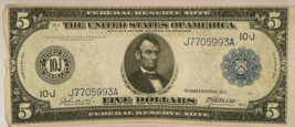 Série De 1914 Fédéral Reserve Remarque Très Fin État Fr #844 - $189.42 CAD