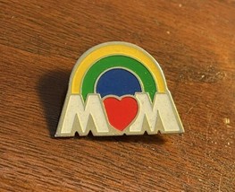 Vintage Mom Rainbow Heart Goldtone Pin .75” By 1” - £3.98 GBP
