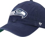 SEATTLE SEAHAWKS NFL &#39;47 BRAND Navy Adult 2XL (XXL) Franchise Fitted Hat... - $18.80