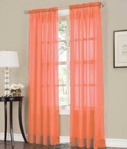 Erica Crushed Voile Panel Pairs Coral 51" W x 63" L - £12.75 GBP