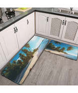 Seaside  Non-slip two-piece M kitchen mat | Flannel - £37.36 GBP