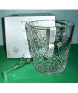 Waterford Snowflake Wish Crystal Ice Bucket &amp; Tongs Wishes For Joy 1st E... - $2,705.93 MXN